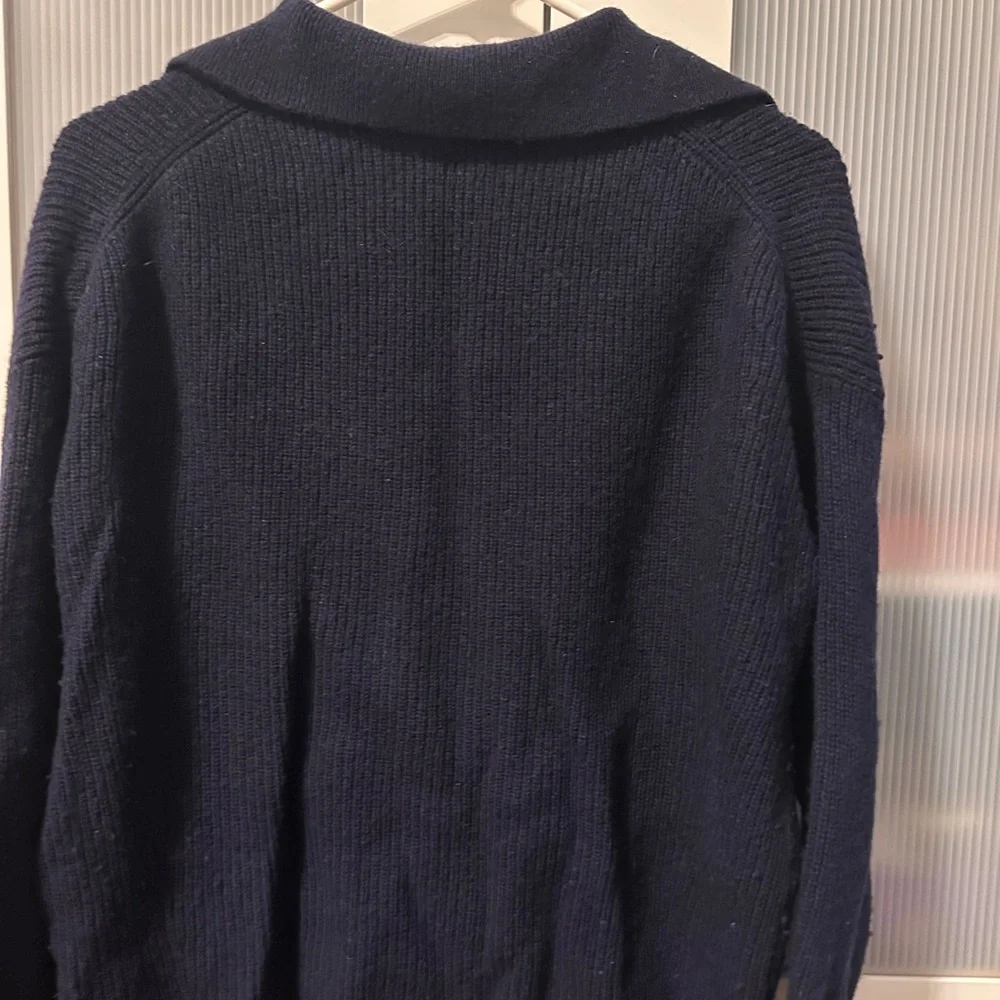 Massimo Dutti Deep Blue V-Neck Sweater - Picture 3 of 6